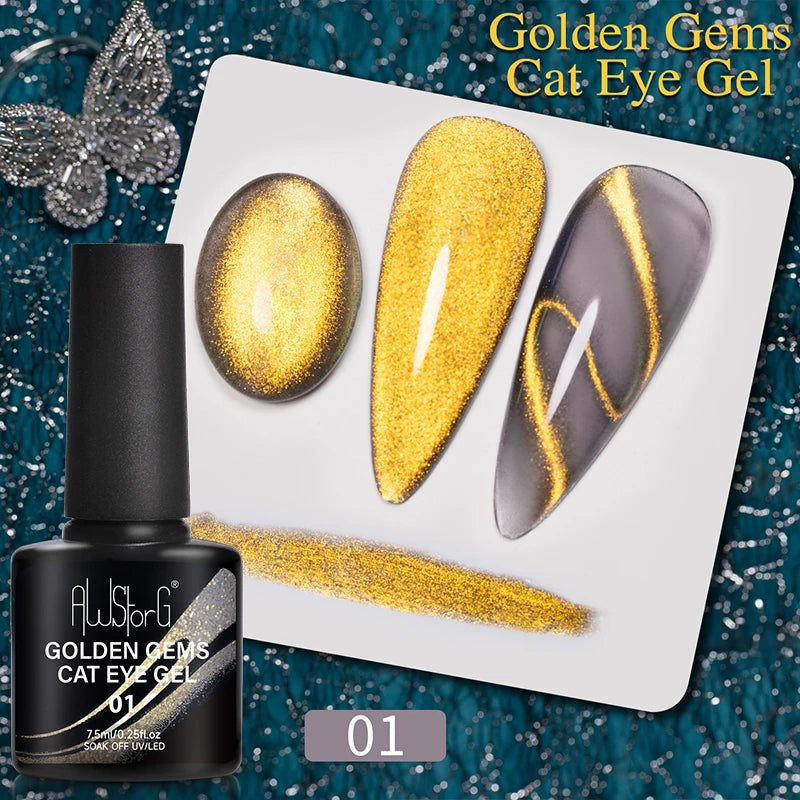 AWStorG 7.5ml Starlit Cat Magnetic Gel Nail Polish Must need Black Gel-Polaris Light Soak Off UV Gel Varnis Semi Permanent DIY