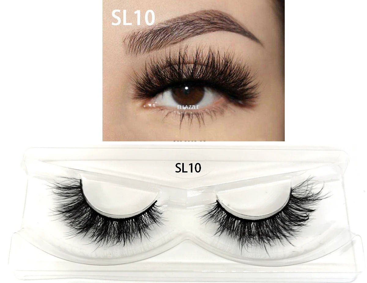 1 Pairs Makeup Eyelashes 3D Mink Lashes Fluffy Soft Wispy Natural Cross Eyelash Extension Reusable Lashes Mink 5D False Eyelash
