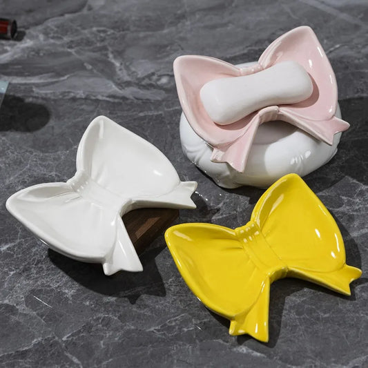 Drain Bow Soap Box Soap Box Bathroom Household Shelf Ceramic Non-water Soap Dish Holder