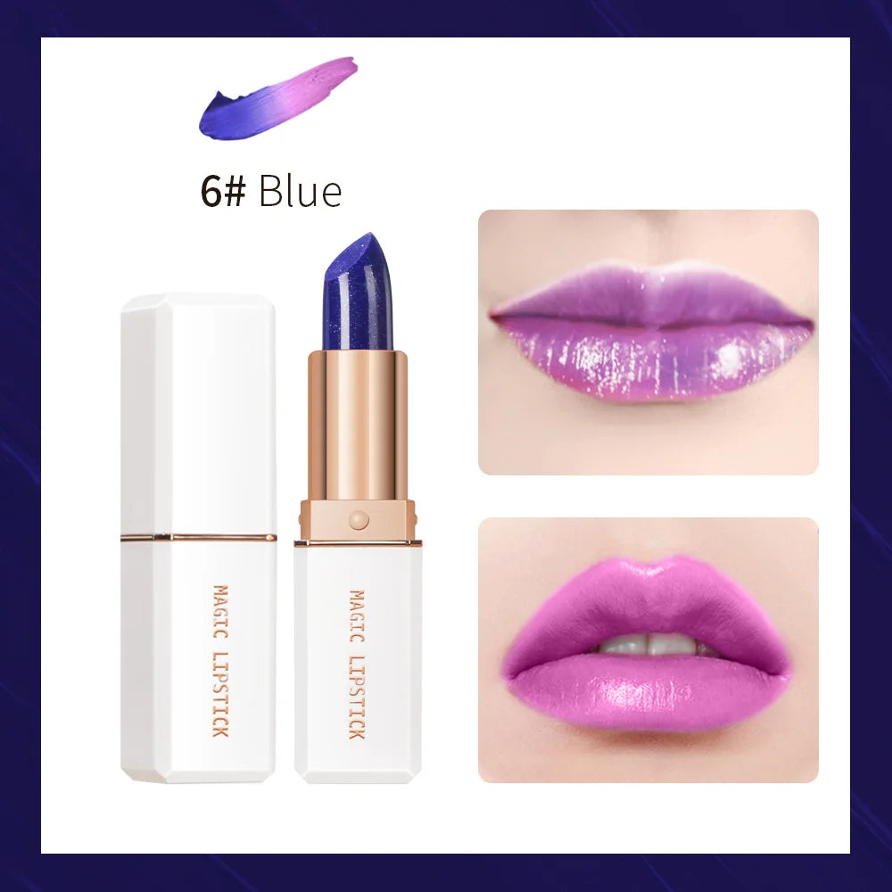 Blue Rose Lipstick Makeup Temperature Color Changing Lipstick Velvet Matte Moisturizing Waterproof Non-stick Cup Shiny Lipstick
