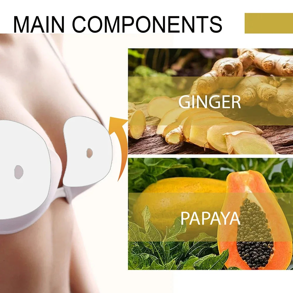 10-30pcs Breast Enhancers Pads Ginger Plant Ingredients Sexy Breast Lifting Firming Large Bust Chest Pastes Breast Patches Care
