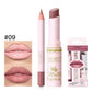 USHAS 2 In 1 Lipstick&Lip Liner Set, 18 Color Matte Nude Color Lipstick, Moisturizing and Long-Lasting, Perfect Lip Cosmetic