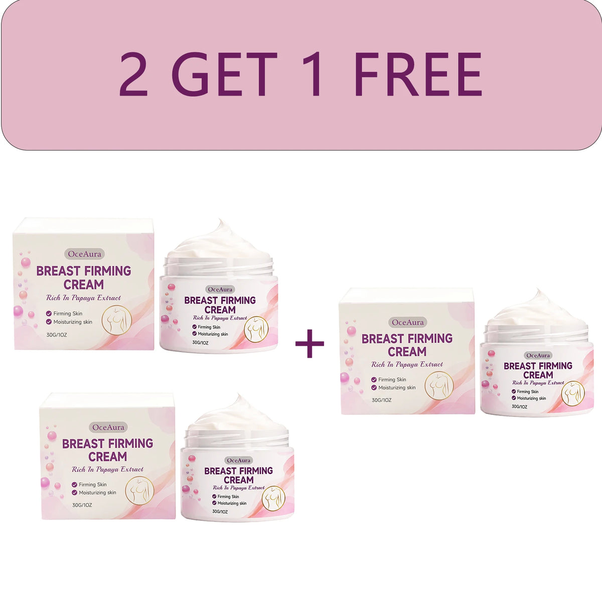 Papaya Extract Chest Care Cream Moisturizes Elastic Skin, Improves Sagging Chest Shape, Daily Chest SPA Massage Nourishing Cream