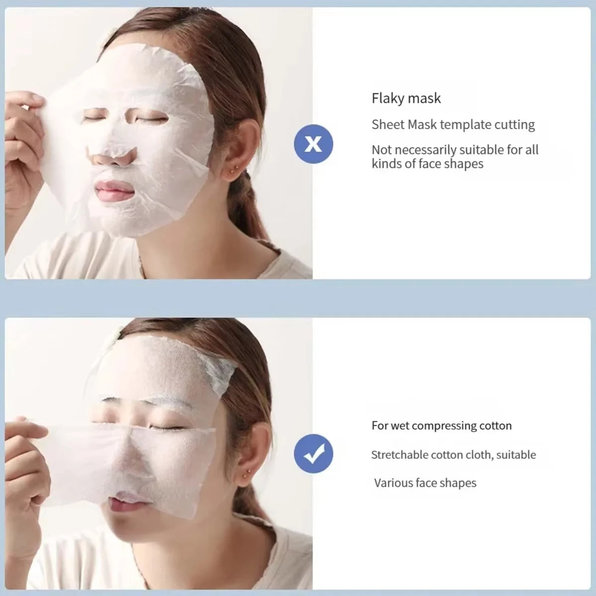 200pcs of Disposable Pre-Makeup Moist Cotton Pads, Portable Makeup Removal Cotton Pads, Breathable Mask Paper