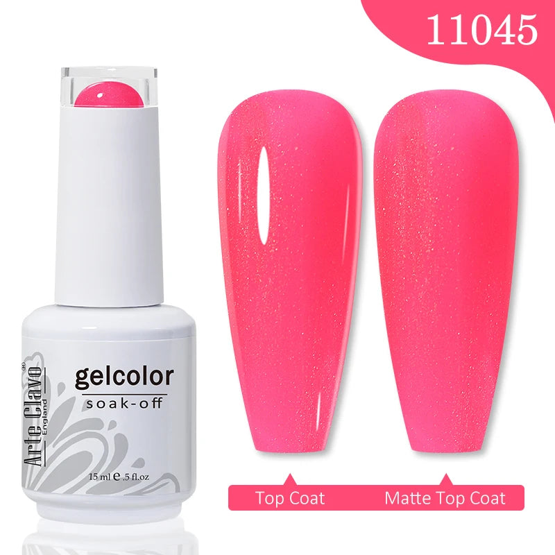 Arte Clavo 15ml Rose Red Pink Color Gel Nail Polish Autumn Winter Hot Sale Long Lasting Soak Off For Manicure Nail Art Gel