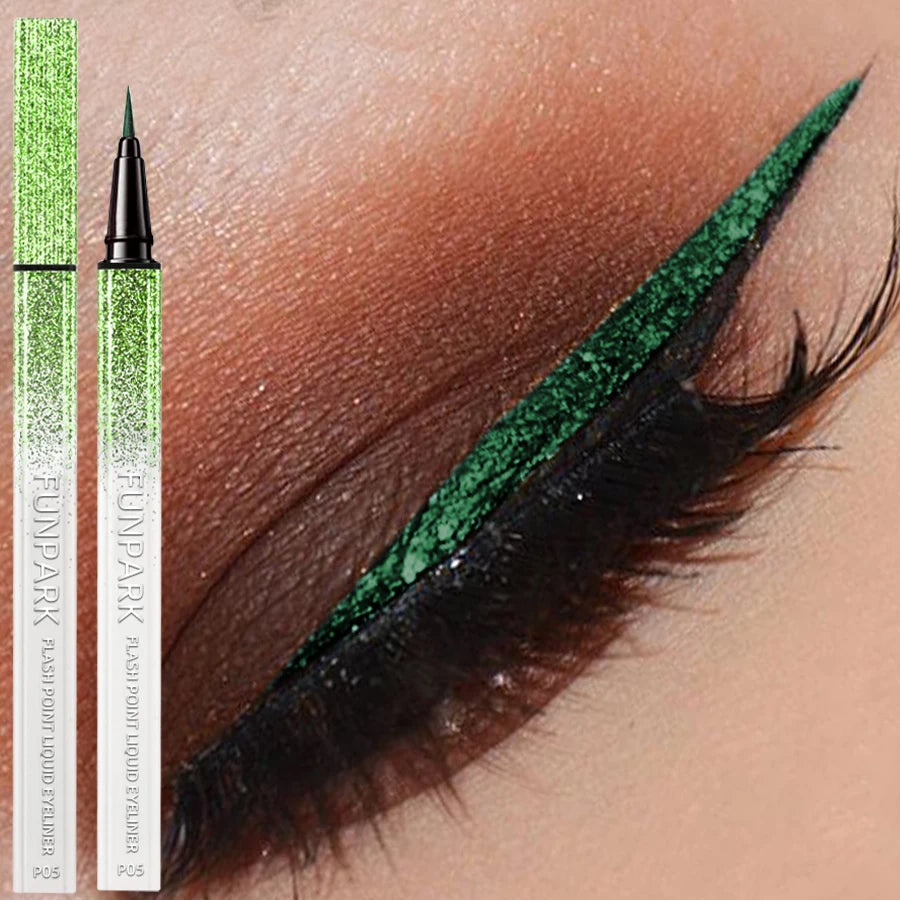 1PC Green Waterproof Eyeliner Sweat-proof Long Lasting Non-smudged Fast Drying Eye Liner Korean Makeup for Women Liquid Pen