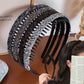 Non-slip Rhinestone Hair Hoops Bands Fashion Plastic Rhinestone Headband Women Toothed Elastic Headbands Shiny Luxury Hair Hoops