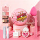 7PCS Christmas Mini Makeup Set - Lipstick Concealer Blush Puff 5-In-1 Palette Creative Ball Packaging For Daily Beginners Holida