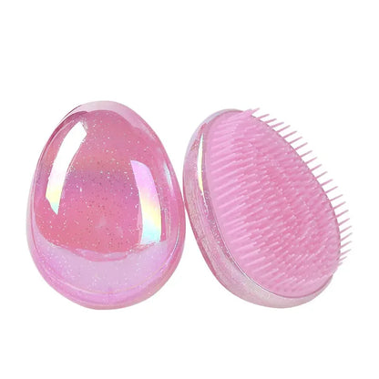 1PC Mini Tangle Hair Brush Eggs Round Shape Soft Hairbrush Detangling Hair Brush Hair Styling Hairdressing Comb For Travel