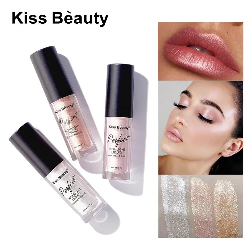 Liquid  Highlighter Face Contouring Pearlescent Makeup Brightener Bronzer Glow Body Face Contour Shimmer Cosmetics