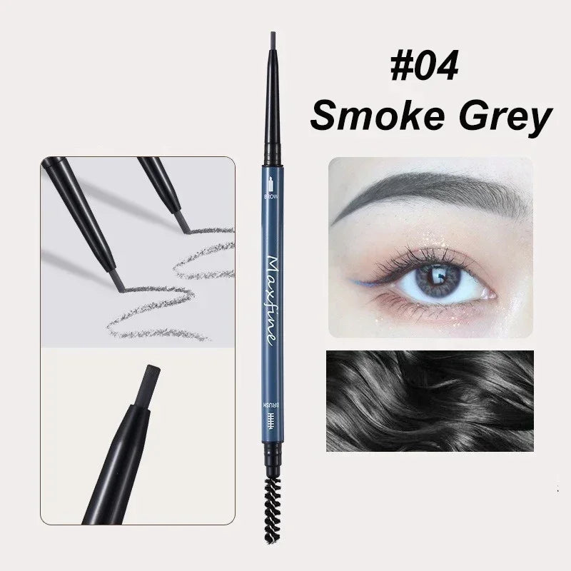 Double Headed Rotable Eyebrow Pen Black Brown Extremely Fine Eyebrow Pencil Lasting Natural Waterproof Matte Eye Brow Pencil