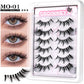 GROINNEYA Manga Eyelashes Natural Spiky Mink Lashes Natural Curl Full Strip Clear Stem Lashes Soft Fake Lashes Extension Makeup