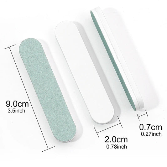 50/100 Pcs/Lot Nail Buffer Polishing Strip Green/White Sanding 600/3000 Sponge Manicure Tools  Washable Buffing Blocks for Nails
