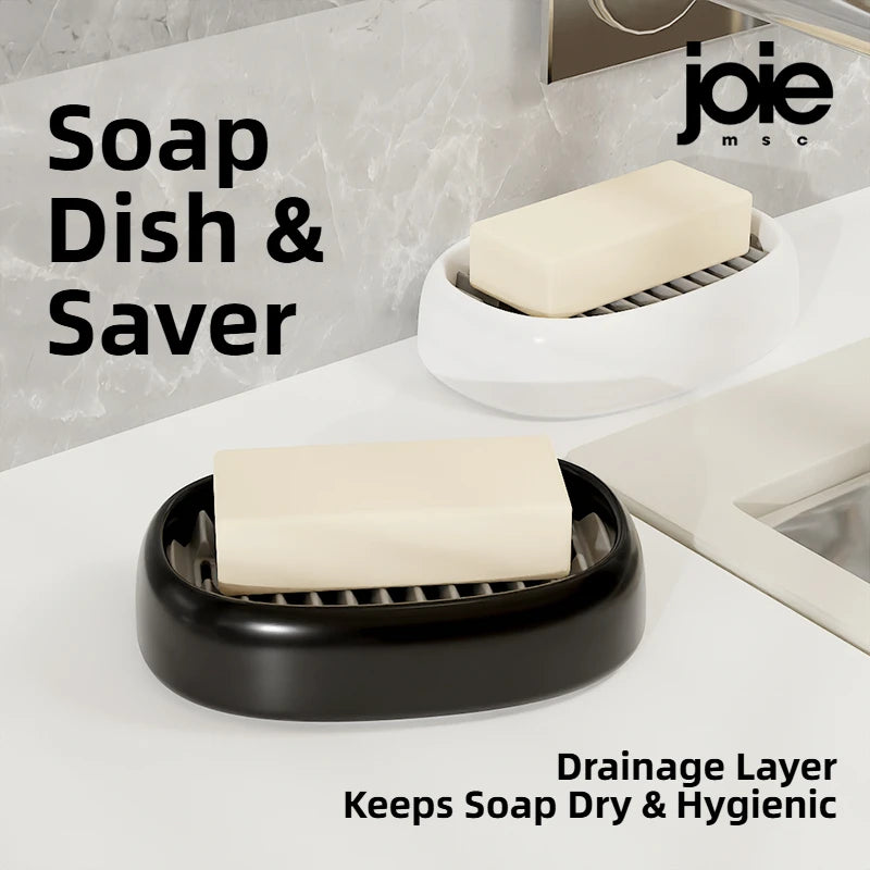 Joie Silicone Soap Dish Soap Saver Drain Soap Tray Self Draining Soap Holder Bathroom Soap Rack Shower Soap Storage Rack