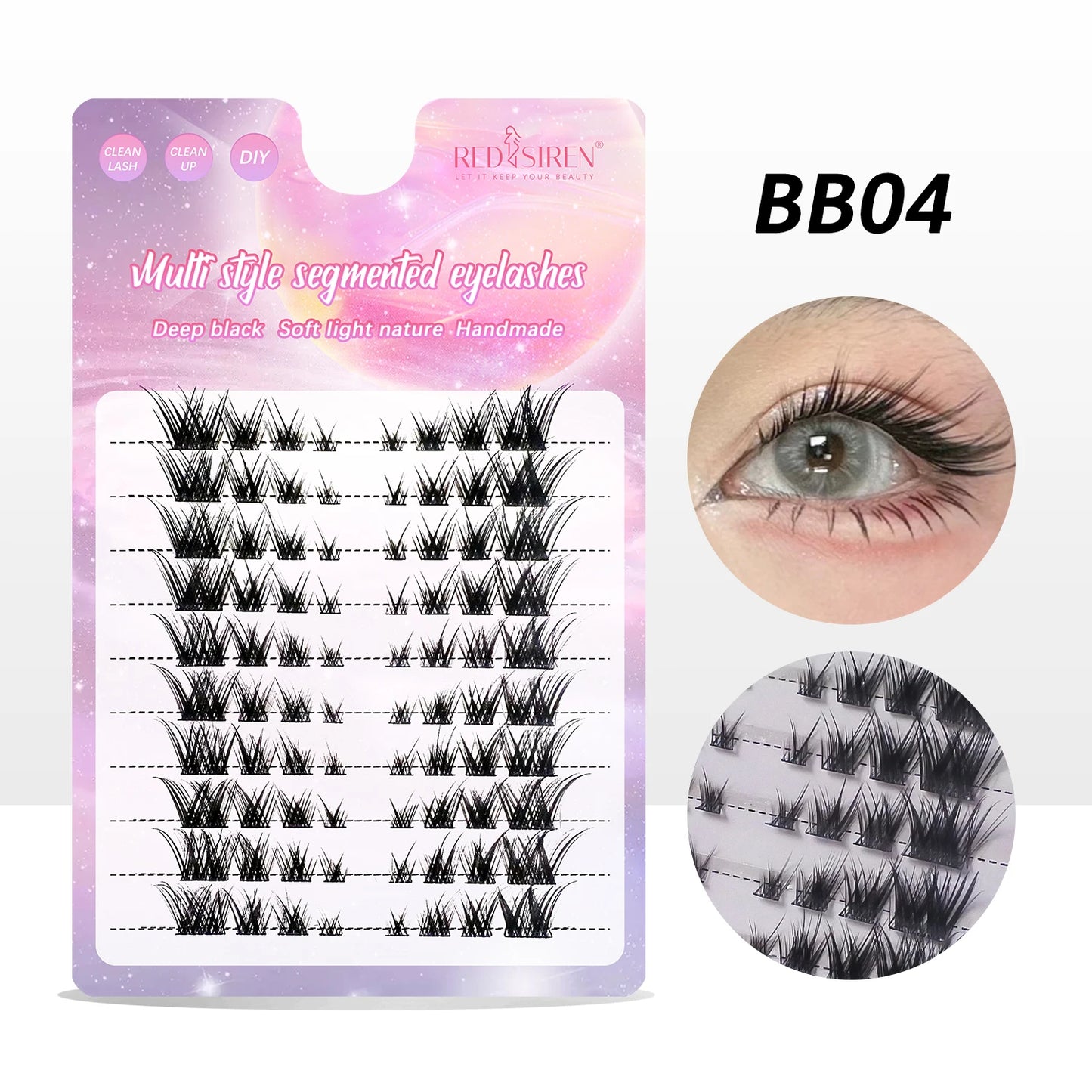 REDSIREN 10Rows Under Eyelash Large Capacity Cluster Lashes Korean Makeup Natural Look Bottom Lashes