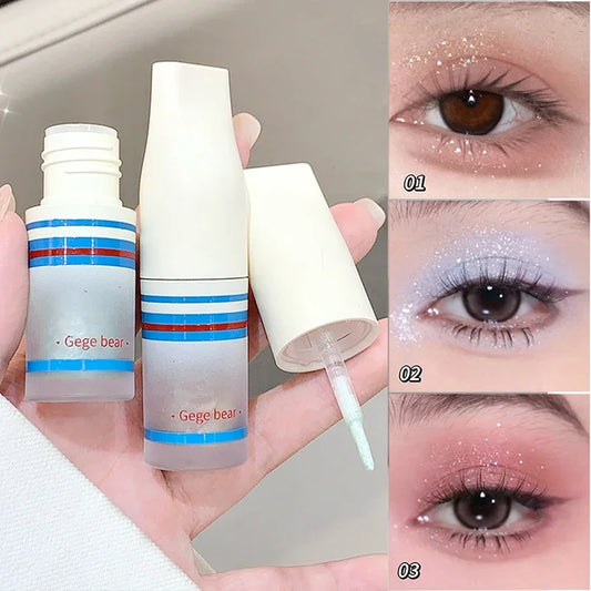 Pearlescent Matte Liquid Eyeshadow Wet and Bright Highlighter Stick Clear Glitter Contour Makeup Facial Brightening Cosmetics