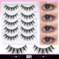 DINGSEN 5 Pairs Manga Lashes Cosplay Fake Eyelashes Strip Lash Soft Natural Look Fox Eye Korean Manhua Makeup False Eyelashes