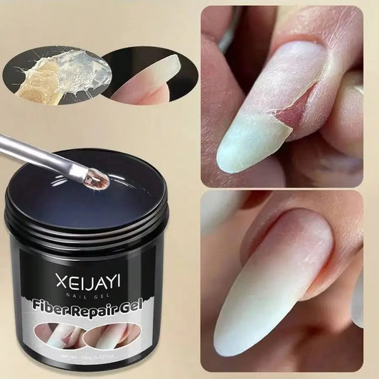 XEIJAYI 1Pc 100g Fiber Nail Repair Gel For Broken Nails, Transparent Nail repair Gel, Gel Nail Strengthener For Thin Nails