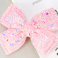 Rhinestone Bow Hair Clips Sweet Ribbon Barrette Baby Girls Sparkling Crystal Hairpins For  Children Kids Headwear Accessories