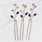 Vintage Blue Rhinestone Hair Comb Wedding Hair Accessories Bridal Hair Clip Headpiece Jewelry Bride Tiara Hair Ornament Gift