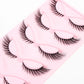 5 Pairs Fluffy False Eyealshes Fox Cat Eye Lashes Winged False Eyelashes Fox Eye Faux Mink Eyelashes Silk Lashes Makeup