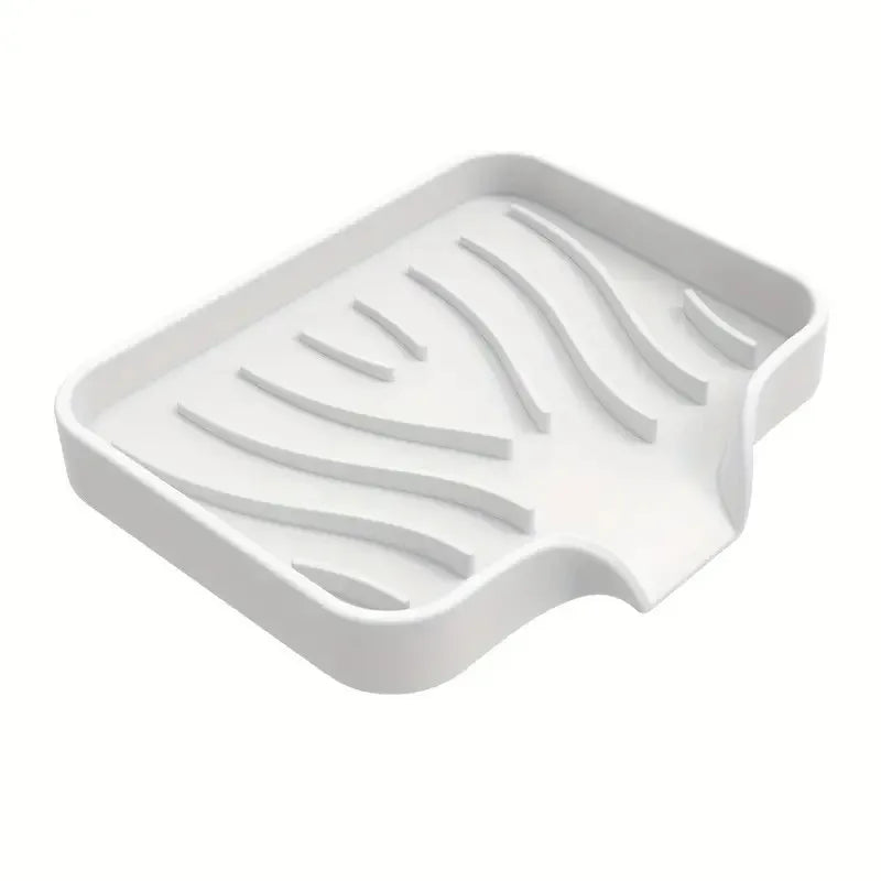 Silicone Soap Dish with Drain, Kitchen Soap Tray Shower Self Draining Soap Dish Soft Bathroom Soap Holder for Kitchen Bathroom