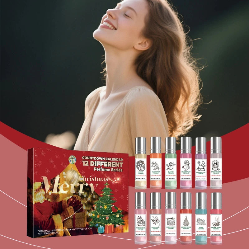 12 Pheromone Fragrance Perfume Gift Sets Christmas Countdown Warm Christmas Advent Calendar Natural Fragrance Gift For Women