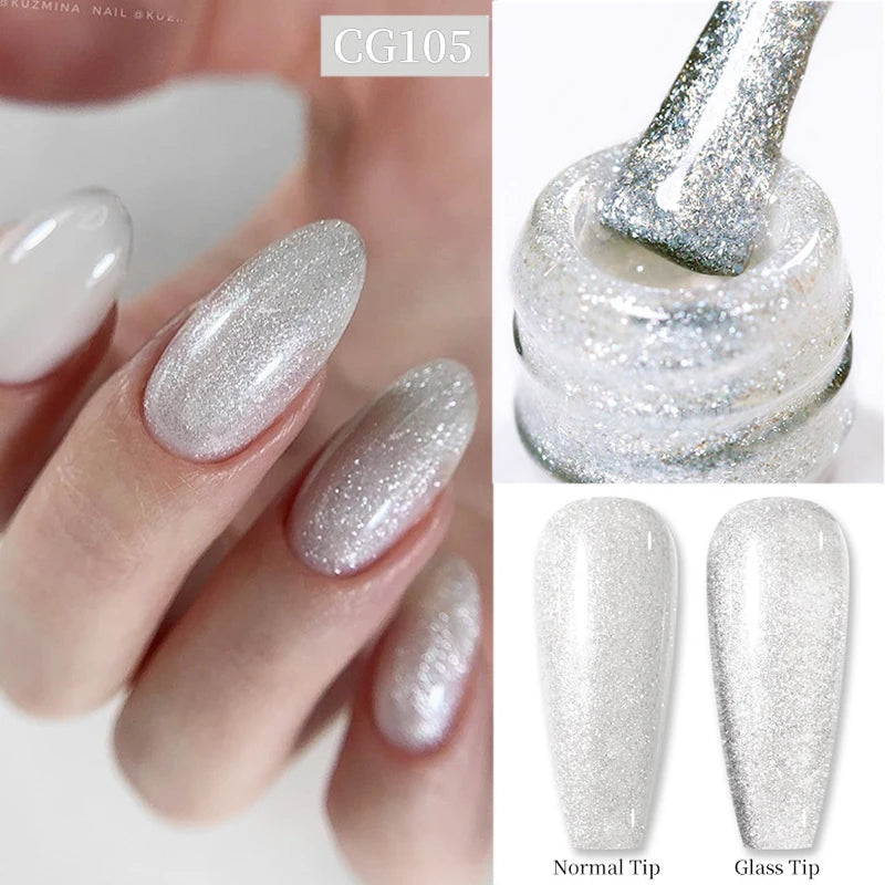 BORN PRETTY 10ml Sparkling Glitter Reflective Gel Nail Polish Sparkly Holo Shiny Pink Silver Black Gel Nail Art Salon Varnish