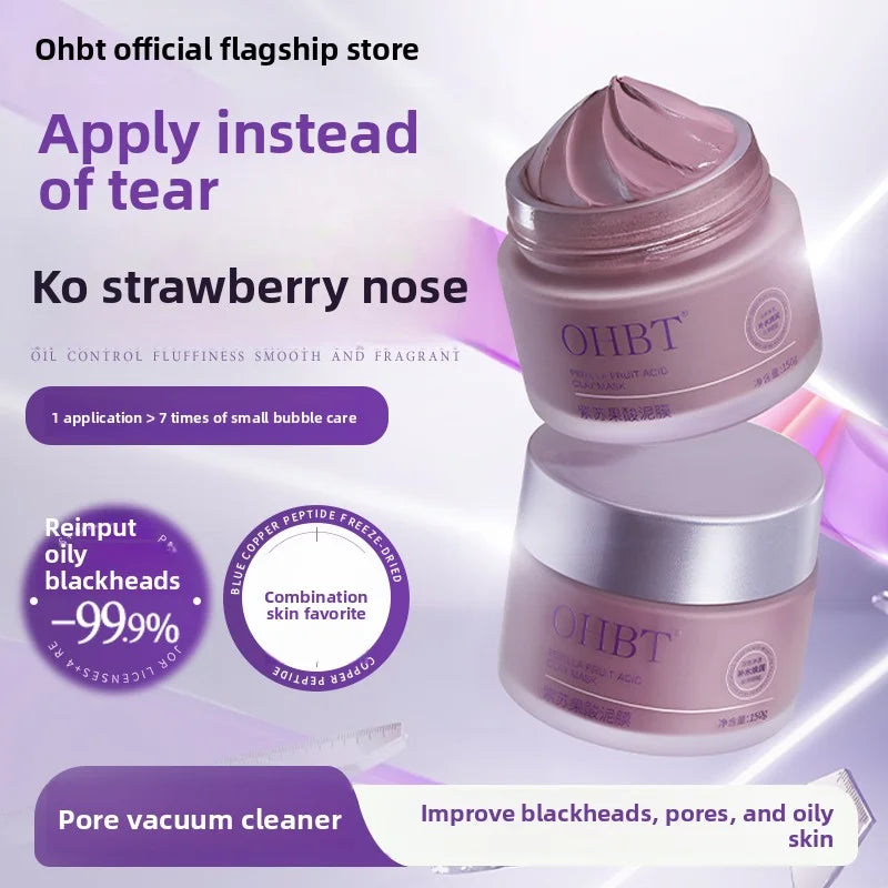 OHBT Perilla Fruit Acid Clay Mask Deep Cleansing Mud Mask Oil Control Mask Deep Moisturizing Fast Absorption 150g