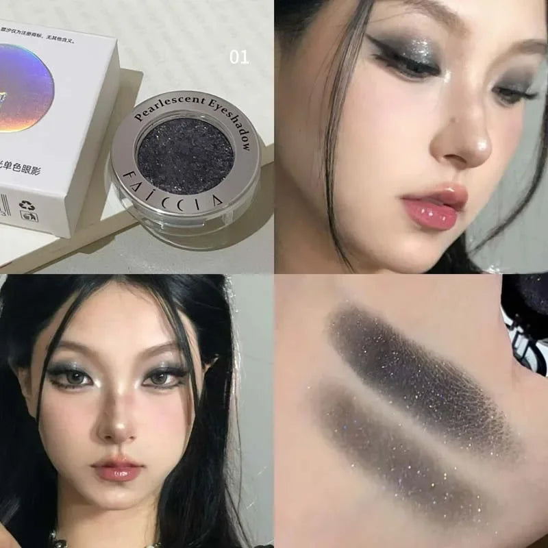 Pearlescent Eyeshadow Gel Glitter White Gold Black Wet Eyes Shadow Highlighter Monochrome Metallic Pearl Eye Pigments Cosmetics