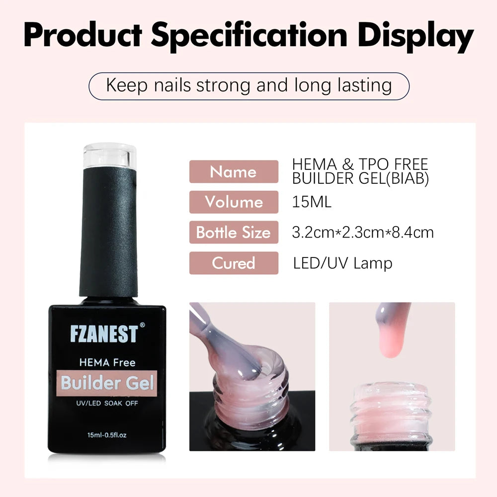 Thixotropy Biab Builder Hema Free No TPO Gel in Bottle Non Drip Extension Polish Professional Self Leveling Nail Hardener Gel