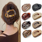 Fashion Oval Flat Hair Clips for Women New Design Leopard Large Flat Round Claw Clip French Acrylic Lying Down Hair Accessories