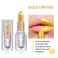 High-pigmented Gold Lipstick Shiny Metallic Matte Velvet Waterproof Long Lasting Sexy Gold Lip Gloss Women Lip Makeup