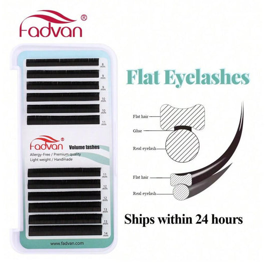 FADVAN 0.15/0.20mm Ellipse Lashes Flat Soft Wires Eyelash Extensions C/D Curl Super Mink Faux Semi-permanent Individual Lash