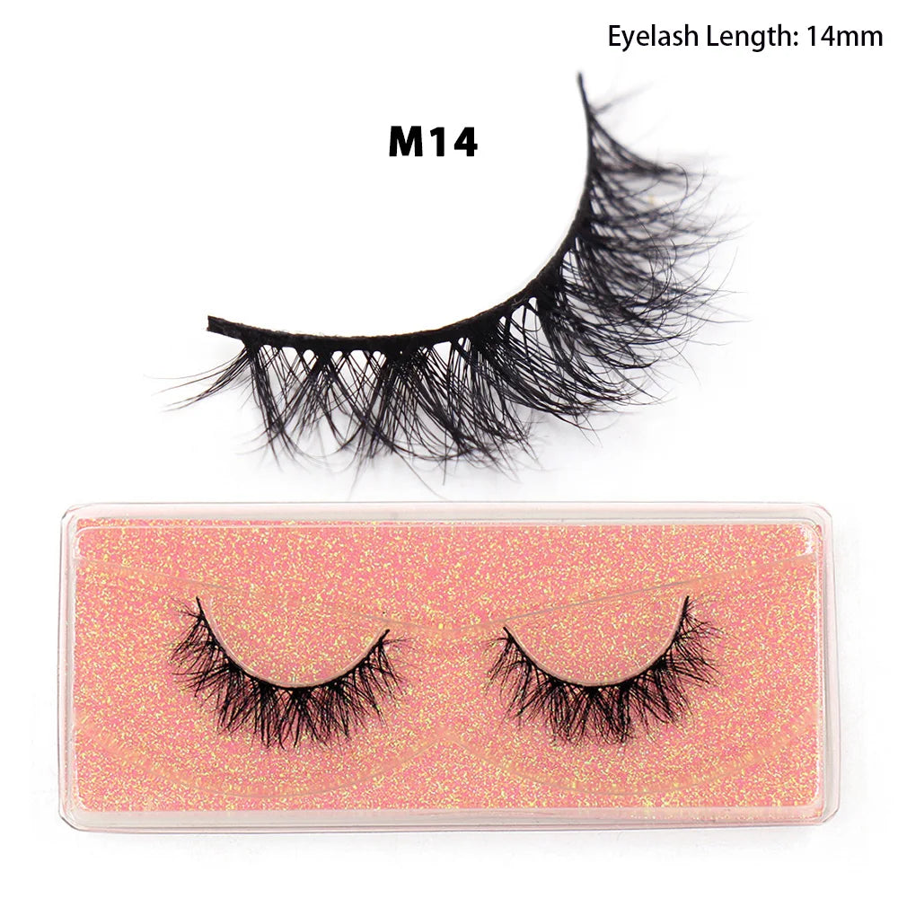 LEHUAMAO Maquiagem Short Natural Soft Mink Lashes Volume Fluffy Wispy Lashes 12mm-15mm False Eyelashes Eyelash Extensio Makeup