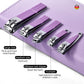 9/18/24/30 PCS Stainless Steel Manicure Set in Dazzling Purple & Blue - Modern Style Nail Clippers with Convex Blade, Non-Scente