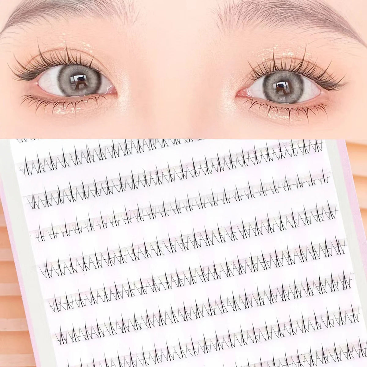 Natural False Under Eyelashes bottom lashes Transparent band cluster Dramatic Volume lower lash For Women Daily eyelash makeups
