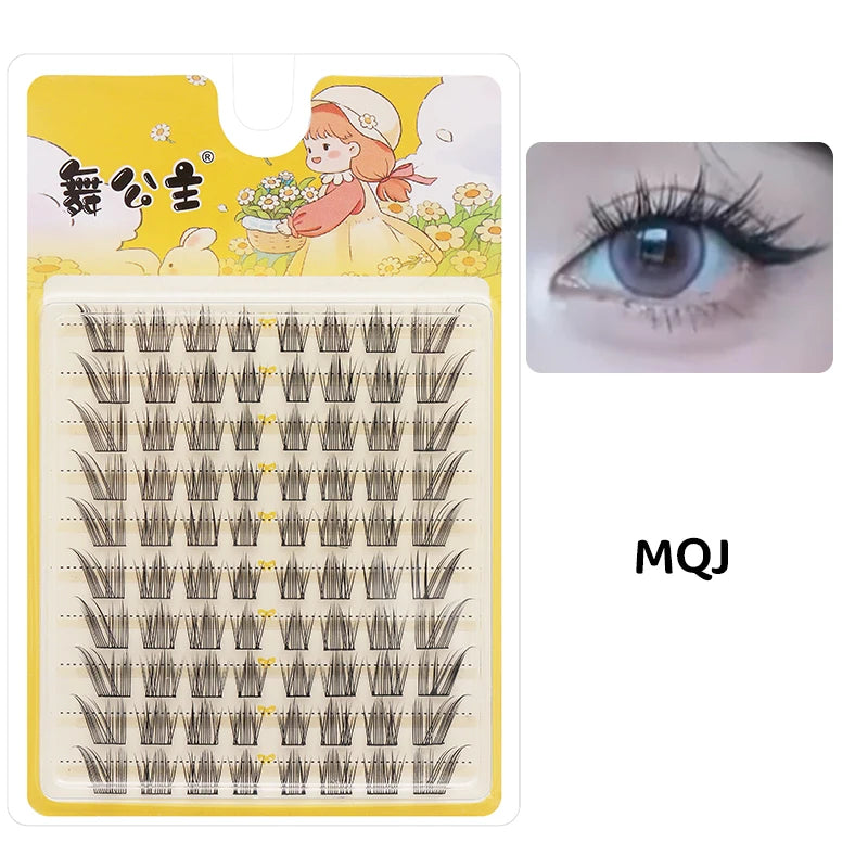 DINGSEN 10 rows Individual Eyelashes Wholesale 10-12mm Cluster Lashes Natural Anime False Kake Eyelashes Extension Makeup
