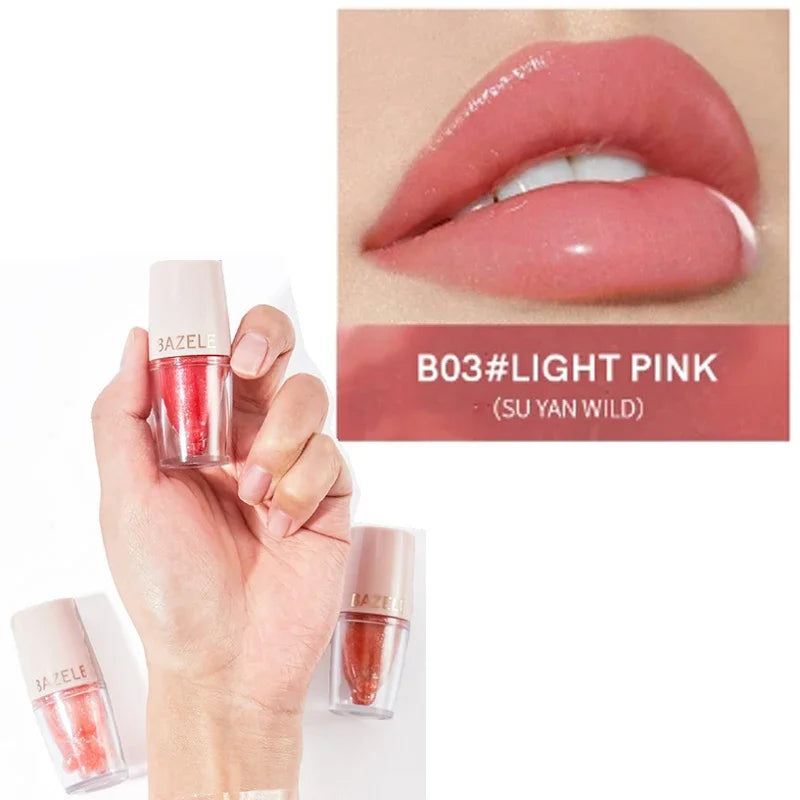 High Quality 14 Color Mirror Pearl Lipstick Lip Gloss Cosmetic Non-stick Cup Moisturizing Shine Glitter LipGloss Lip stick Women