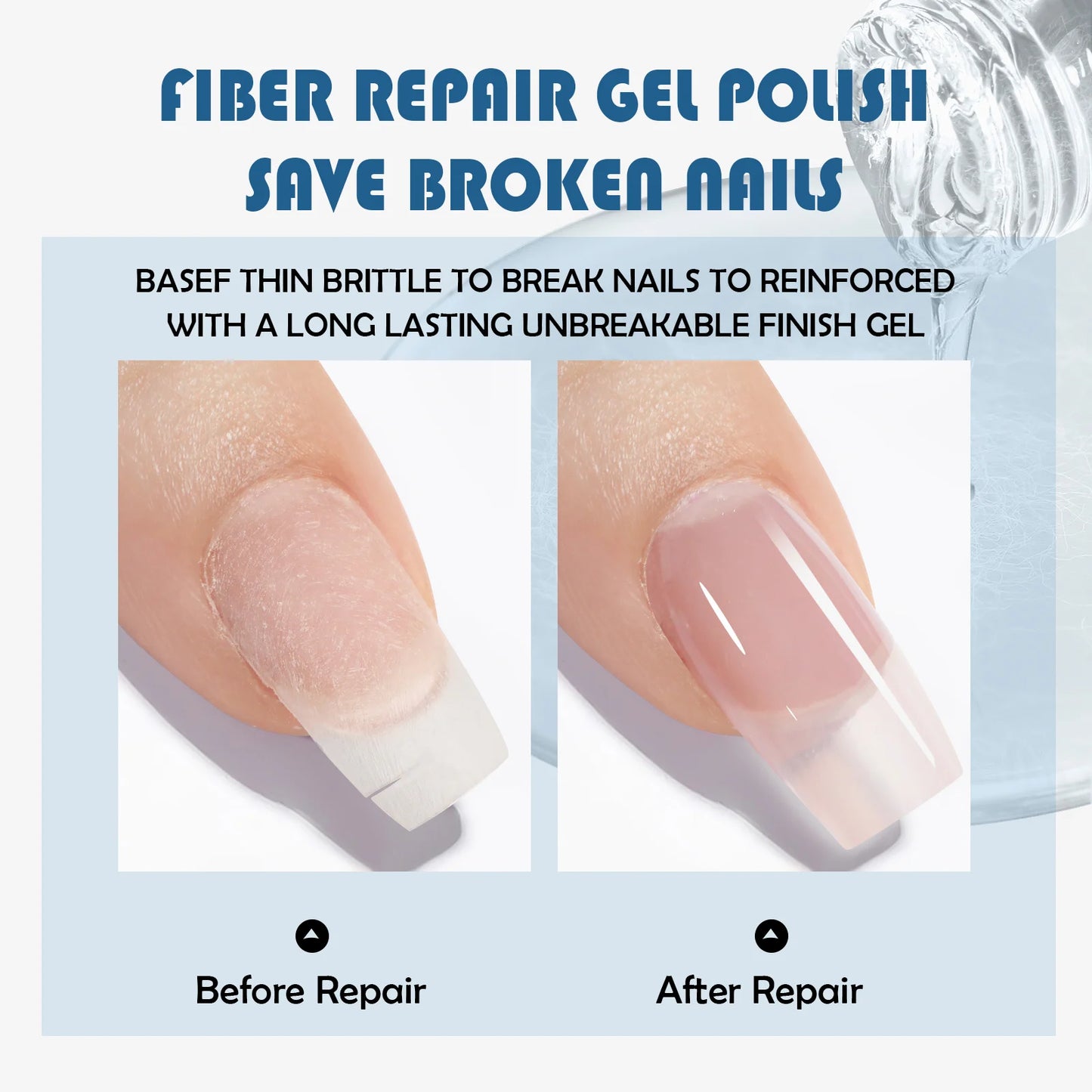 2Pcs 15ml Fiberglass Rubber Base Gel Nail Polish For Broken Nail Repaired Clear Quick Building Soak Off Construction Gel Varnish