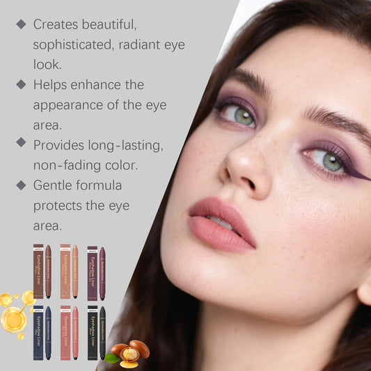 2in1 Eyeliner Pen Smudge Proof Waterproof Formula Long Lasting Wear Beginners Daily Makeup Smooth Application Eye Shadow Liner