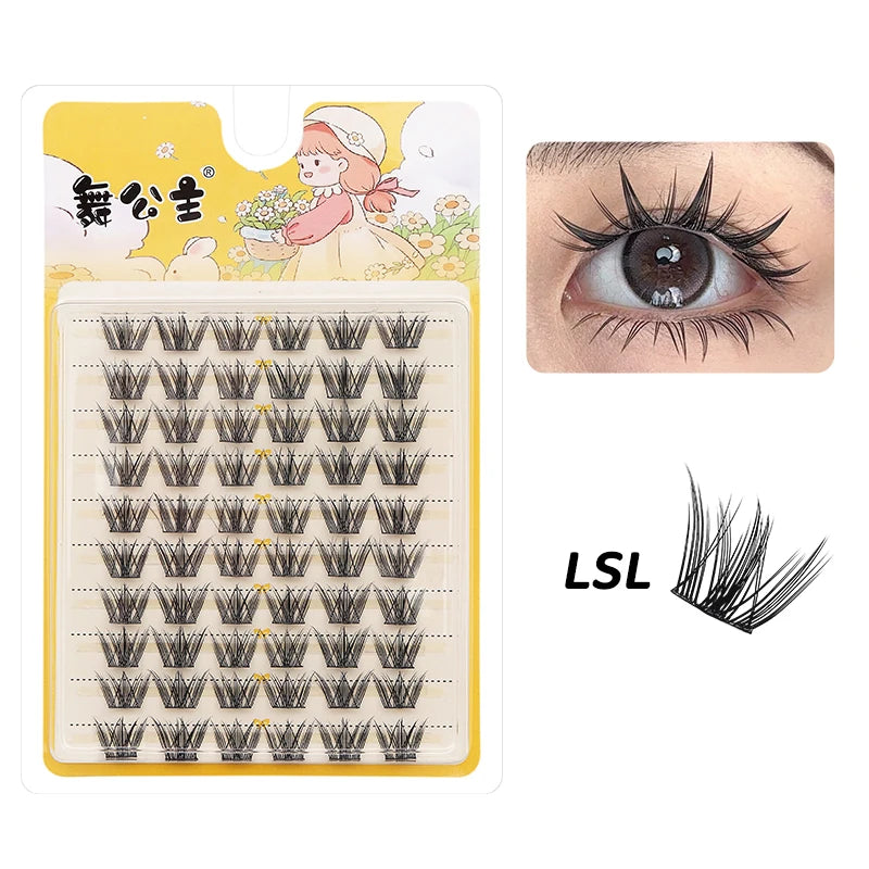 DINGSEN 10 rows Individual Eyelashes Wholesale 10-12mm Cluster Lashes Natural Anime False Kake Eyelashes Extension Makeup