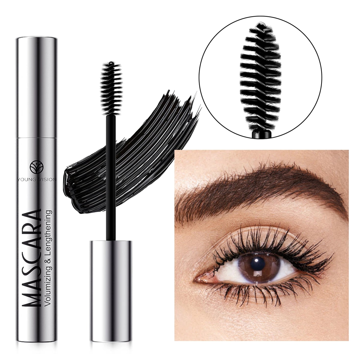 4D Brilliant Starry Sky Black Mascara Slim, Thick, Curled, Waterproof, Long Lasting, Non Staying Mascara