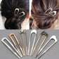 Metal U Shape Hairpins Simple Hair Sticks Women Girls Silver Gold Shell Enamel Hairpin Alloy Hair Clip Headwear Hair Accessories