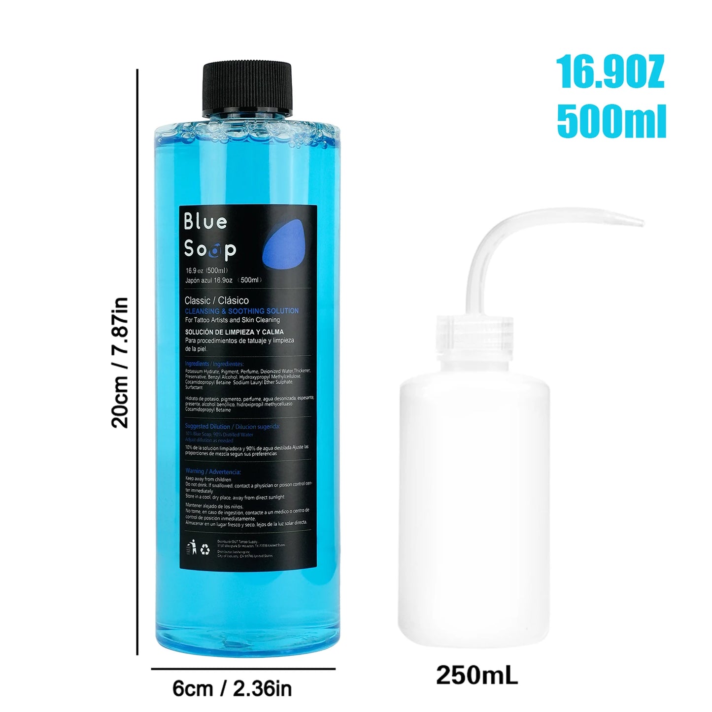 Tattoo Green Soap and Blue Soap - Super Concentrated Tattoo & Piercing Cleanser for Tattoo Studios, Tattoo Artist & Beginner