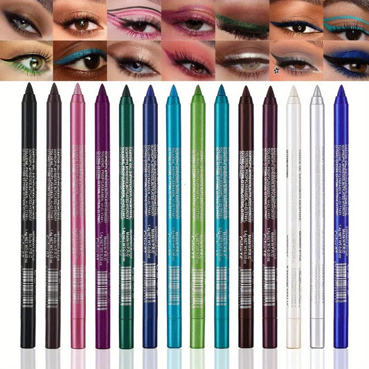 6 Color Colourful Eyeliner Pen High Pigment Pearly Shimmer Metallic Smokey Punk Gothic Eyeliner Long Lasting Waterproof
