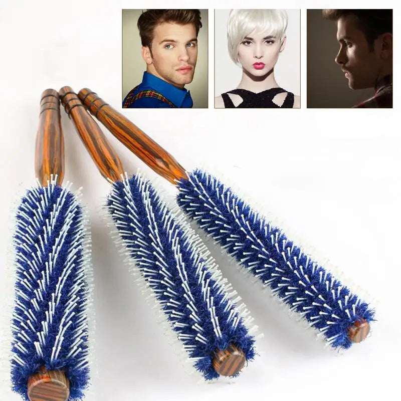 For Hair Curly Comb Barber Salon Anti Static Wood Natural Boar Bristle Hair Round Brush Hairdresser Styling Tool Teasing Brush