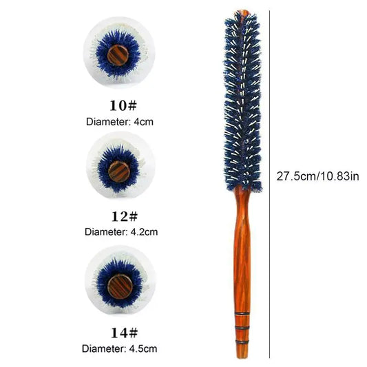 For Hair Curly Comb Barber Salon Anti Static Wood Natural Boar Bristle Hair Round Brush Hairdresser Styling Tool Teasing Brush