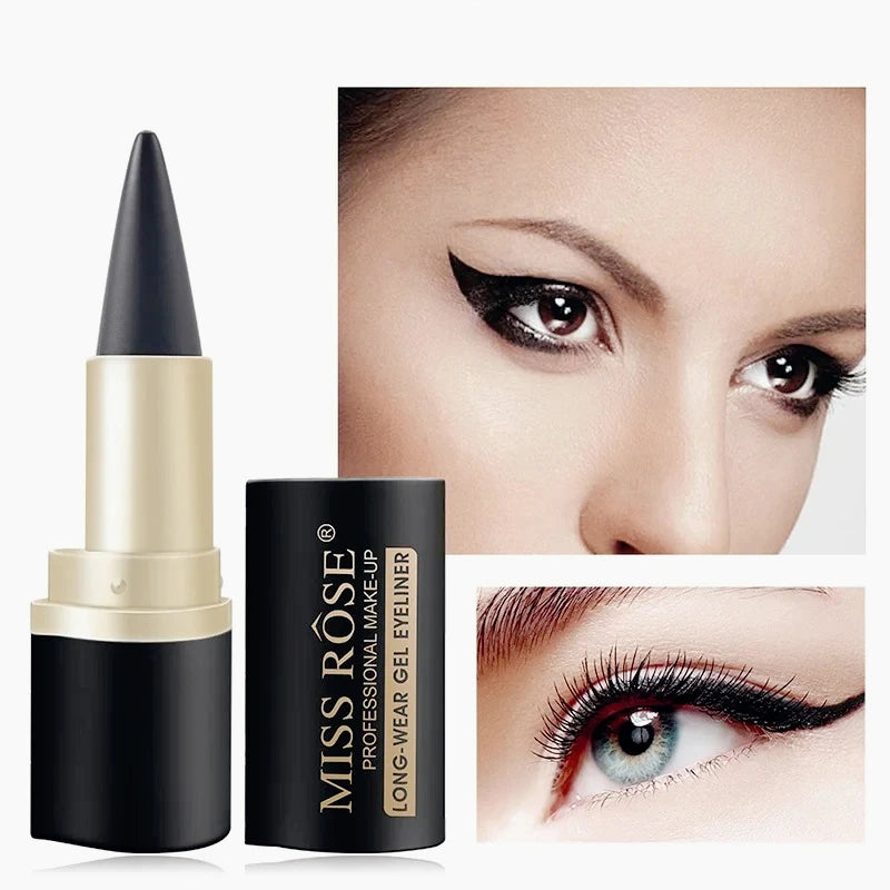 Waterproof Eyeliner Gel Matte - 24H Quick-drying Rich Pigment Single Head Gel Pencil Smudge-proof Long-lasting Black