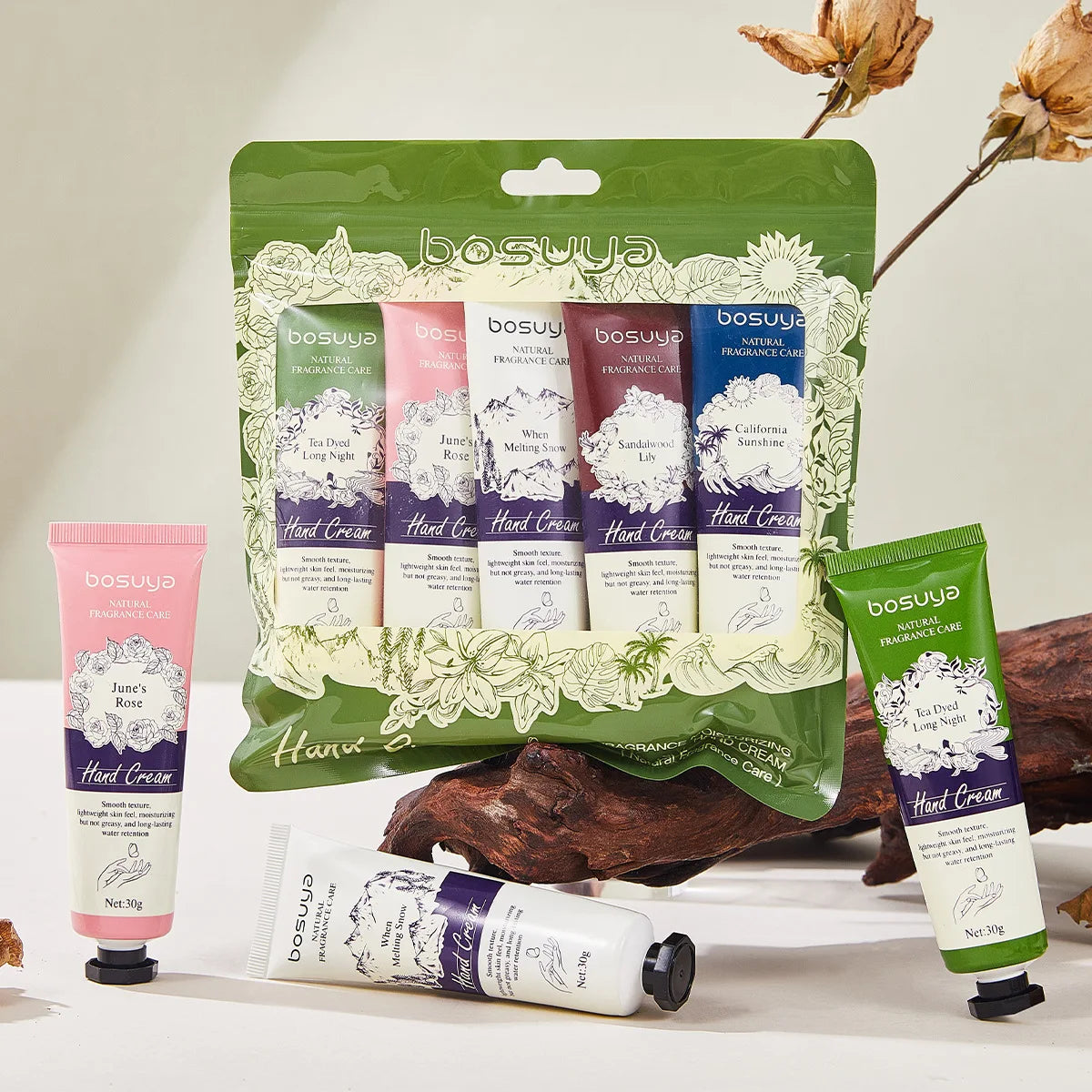 5Pcs/set Plant Fragrance Hand Cream Sets Moisturizing Repair Anti Dry Sets Nourishing Hand skincare Lotion Sets Christmas gift